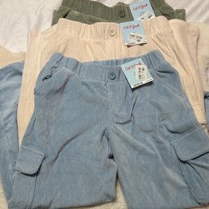 Cat & Jack Kids Corduroy Pants - Light Blue, Olive, Cream-Bundle